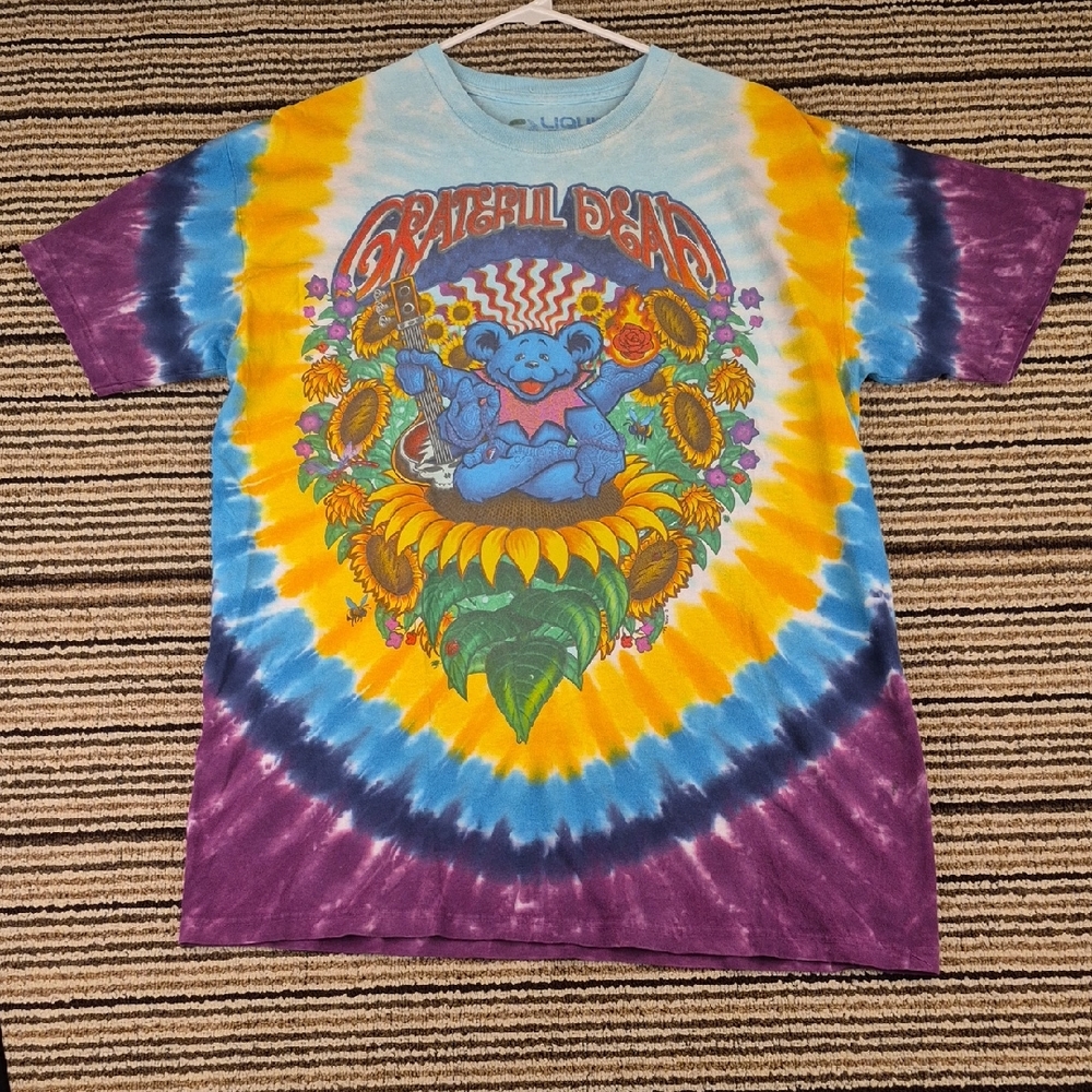 LIQUID BLUE Tie Dye GRATEFUL DEAD Inspiration Cotton‎ Large Mens T Shirt VTG Y2K